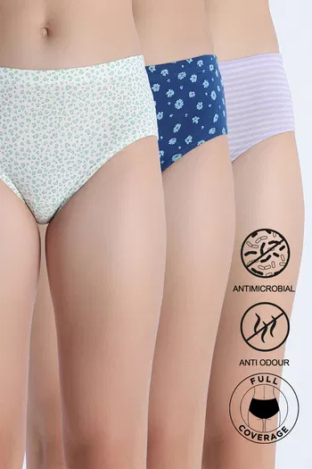 Buy Zivame Regular Rise Full Coverage Hipster Panty (Pack of 3) - Multicolor
